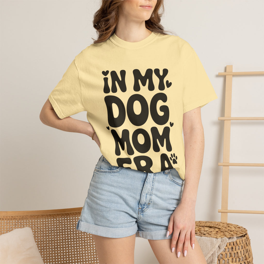 In My Dog Mom Era Shirt, Trendy Dog Mom T-Shirt, Funny Dog Lover Gift, Bold Typography Tee for Women, Cute Paw Print Heart Shirt