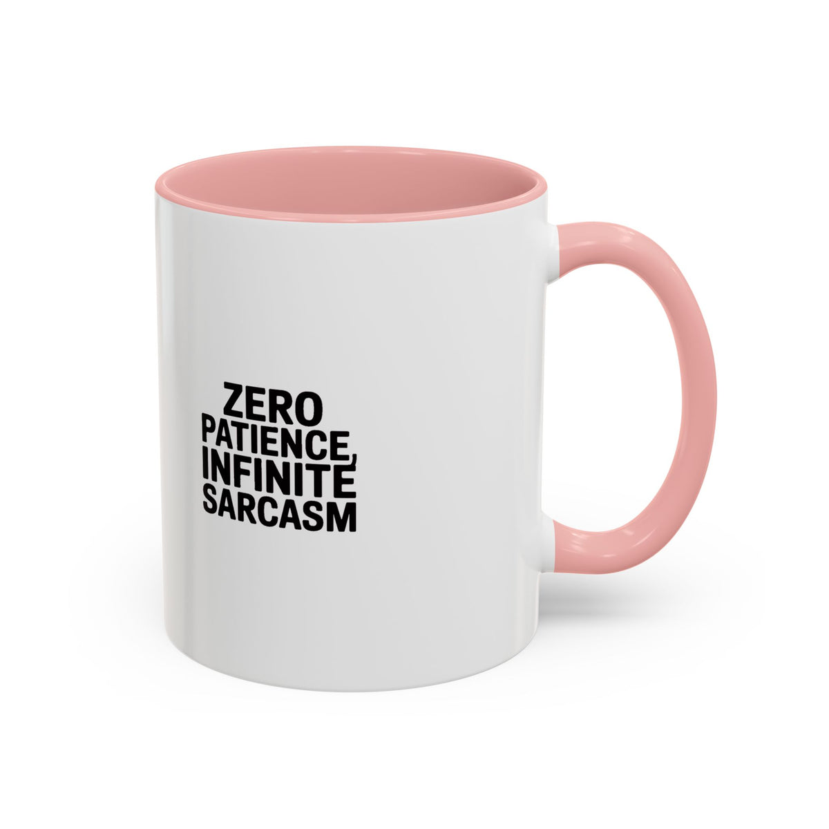Zero Patience Infinite Sarcasm Mug, Funny Sarcastic Coffee Mug, Bold Typography Gift, Sarcasm Quote Cup for Coworker or Friend