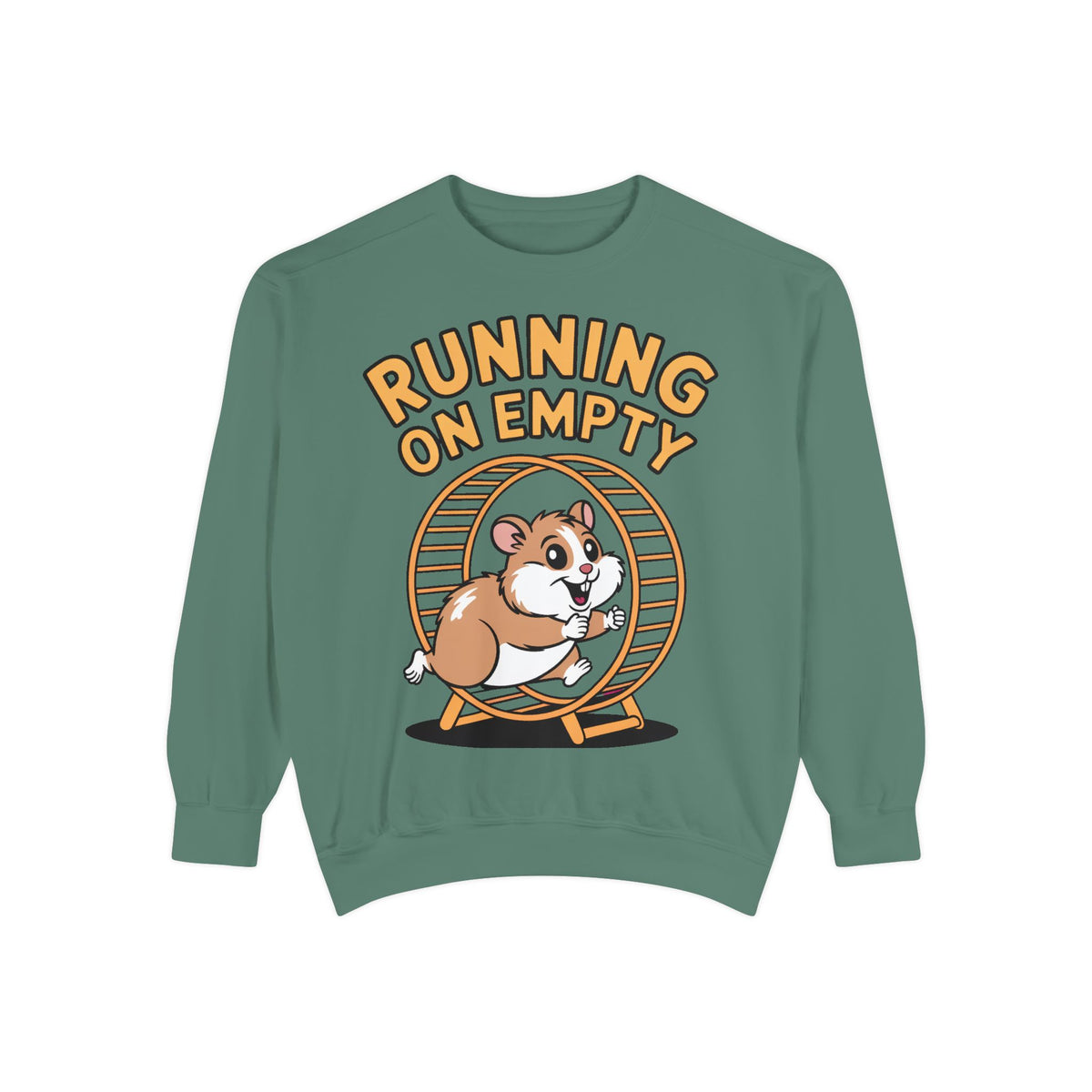 Running On Empty Hamster Sweatshirt, Funny Tired Hamster Crewneck, Cute Exhausted Wheel Shirt, Burnout Gift for Tired Mom Dad
