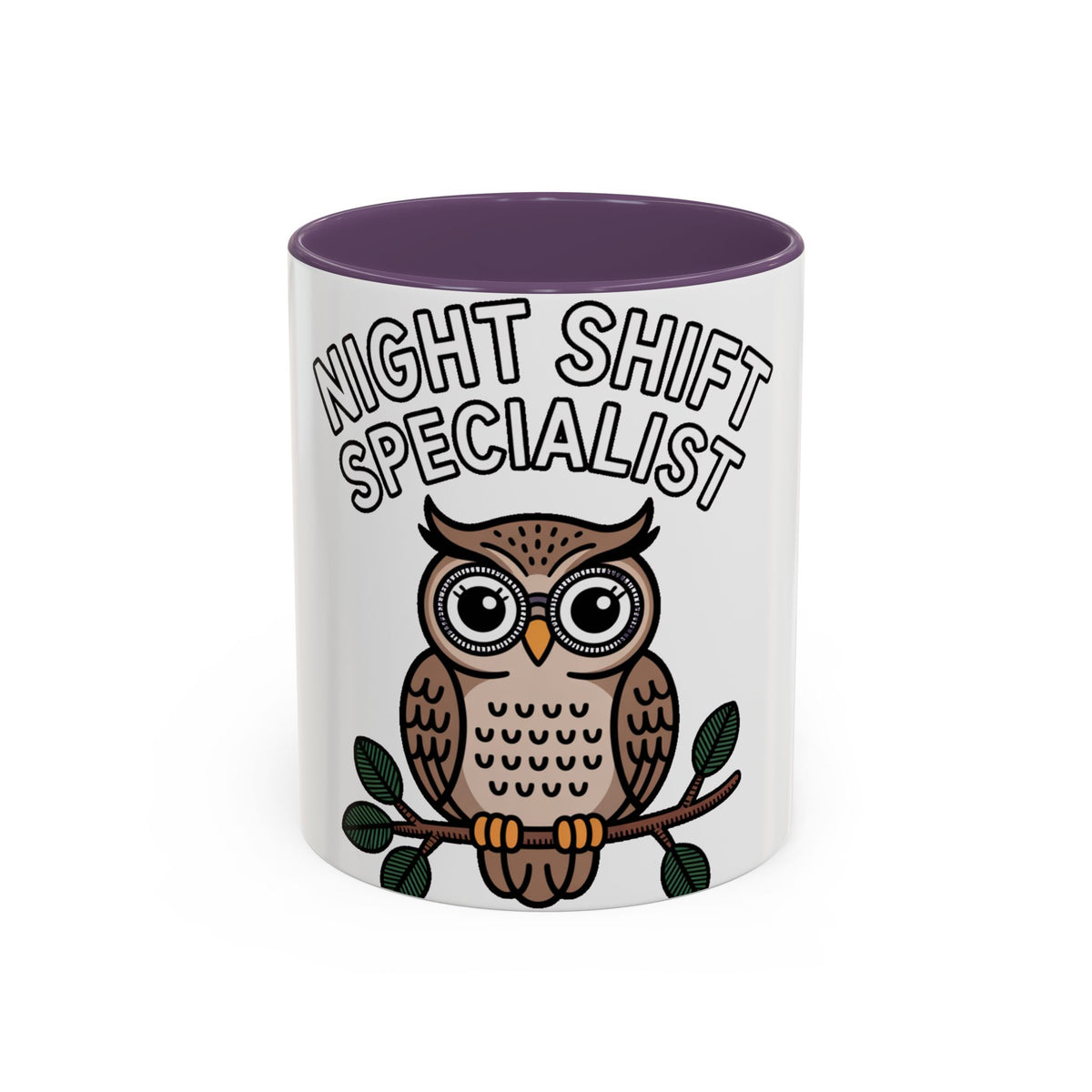 Night Shift Owl Mug, Funny Night Shift Specialist Coffee Cup, Cute Owl Lover Gift, Nurse Coworker Gift Mug