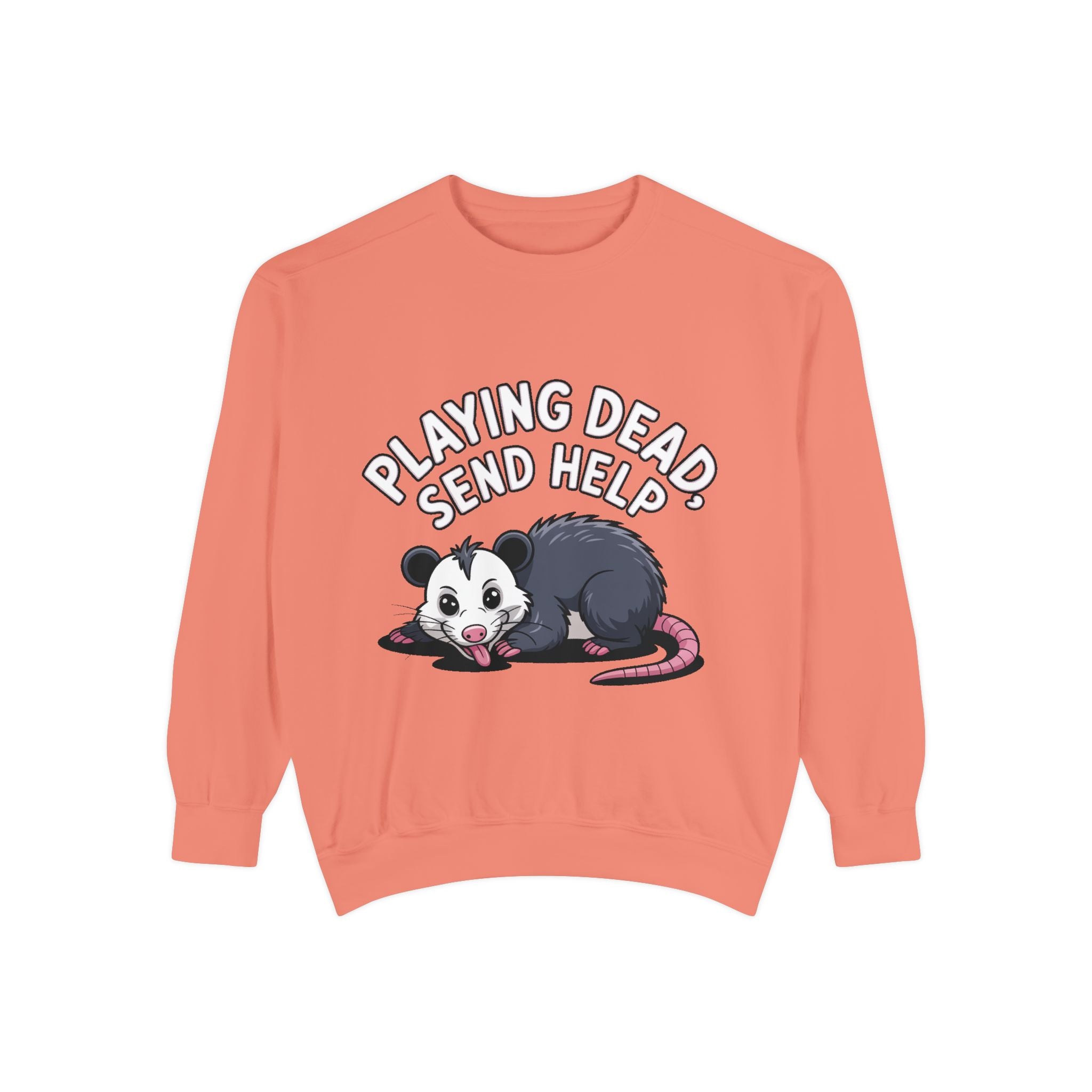 Funny Opossum Sweatshirt, Playing Dead Send Help Crewneck, Cute Possum Lover Gift, Funny Animal Sweatshirt for Introverts