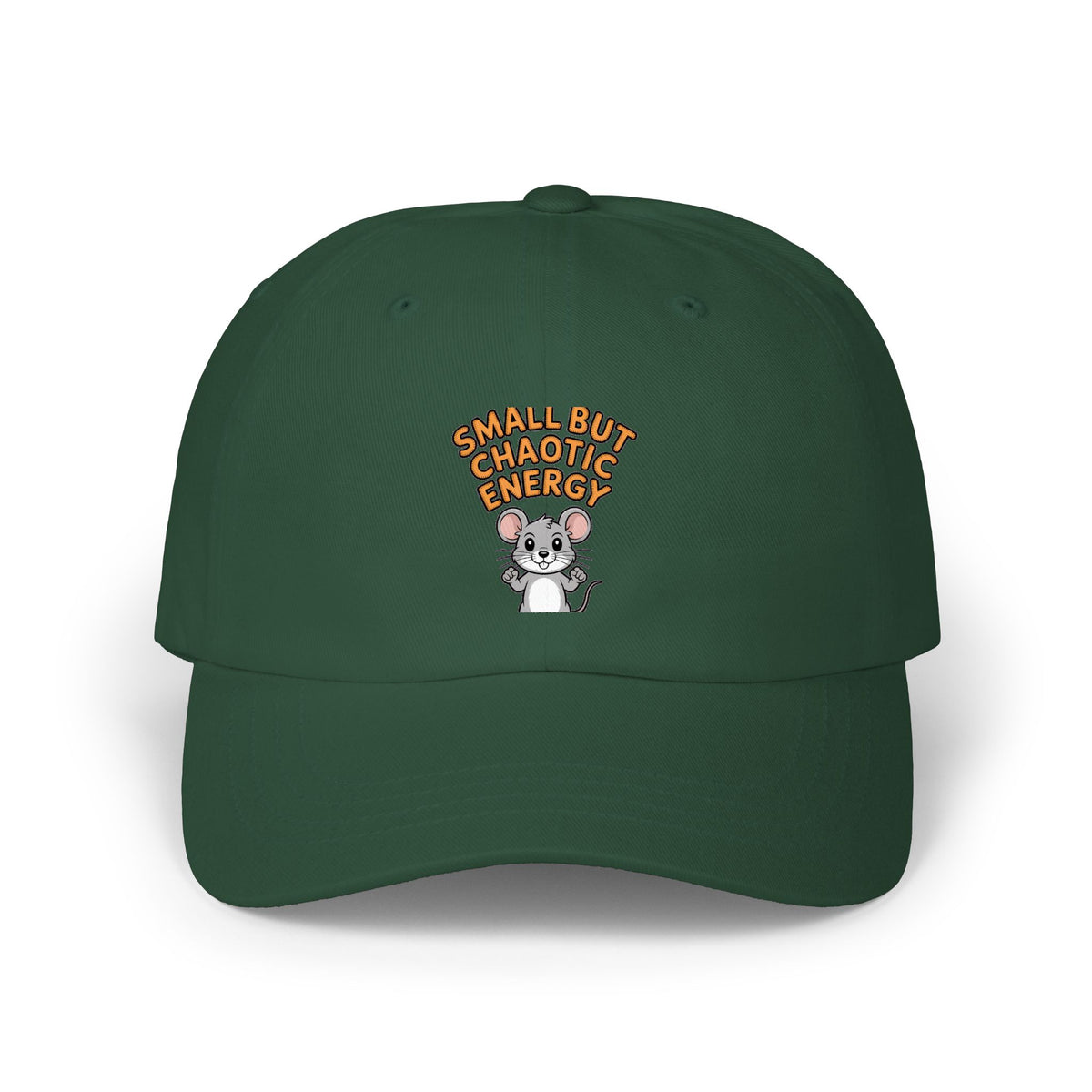 Small But Chaotic Energy Dad Hat, Funny Mouse Embroidered Cap, Cute Cartoon Mouse Baseball Cap, Sarcastic Gift for Him or Her