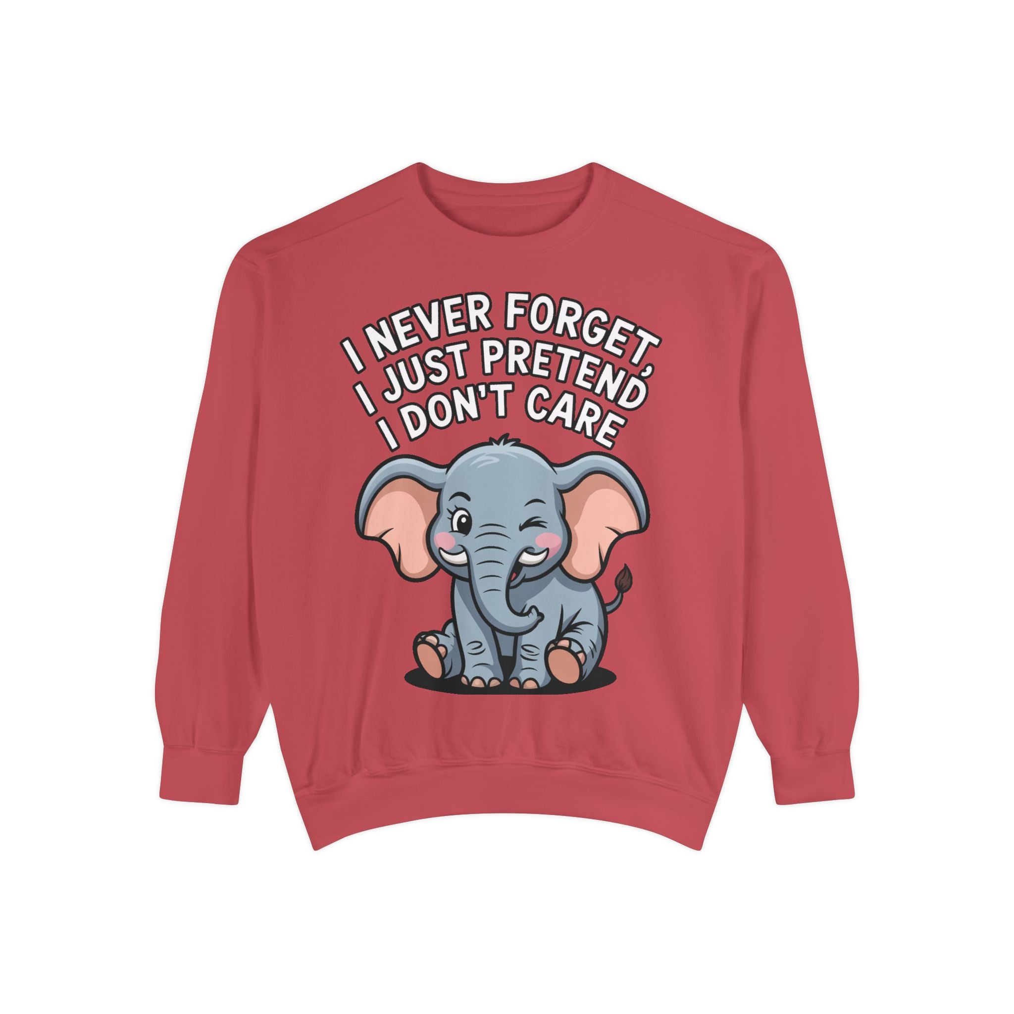 Funny Elephant Sweatshirt, I Never Forget Crewneck, Sarcastic Elephant Pullover, Funny Animal Lover Gift, Embroidered Patch Style
