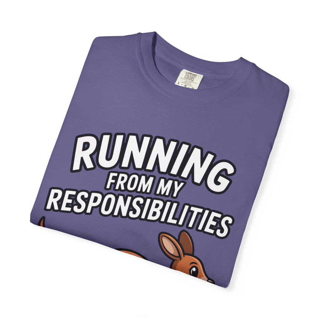 Funny Kangaroo Shirt, Running From My Responsibilities T-Shirt, Sarcastic Adulting Tee, Funny Gift for Procrastinators