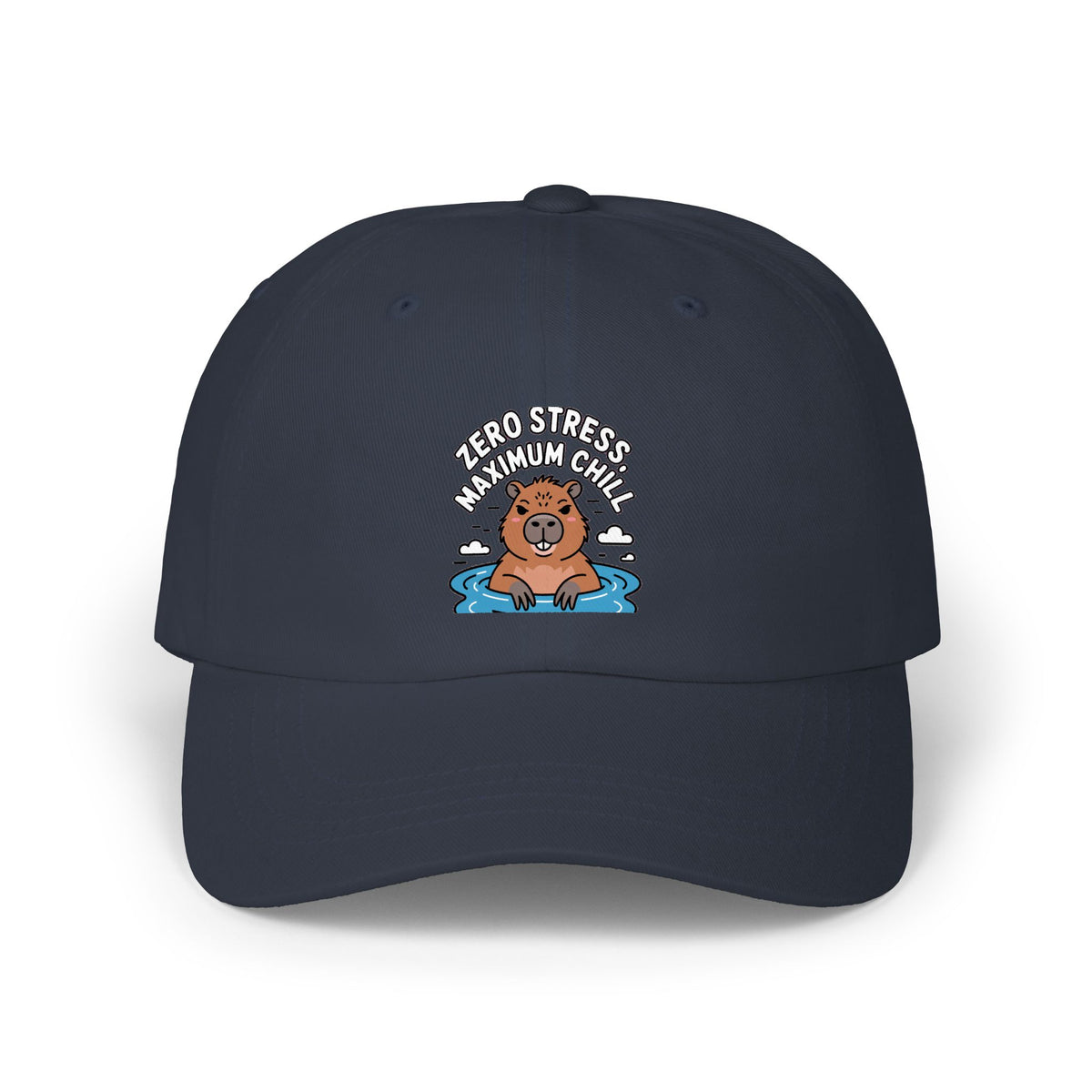 Zero Stress Capybara Dad Hat, Funny Capybara Embroidered Cap, Hot Spring Capybara Gift, Chill Animal Lover Baseball Hat