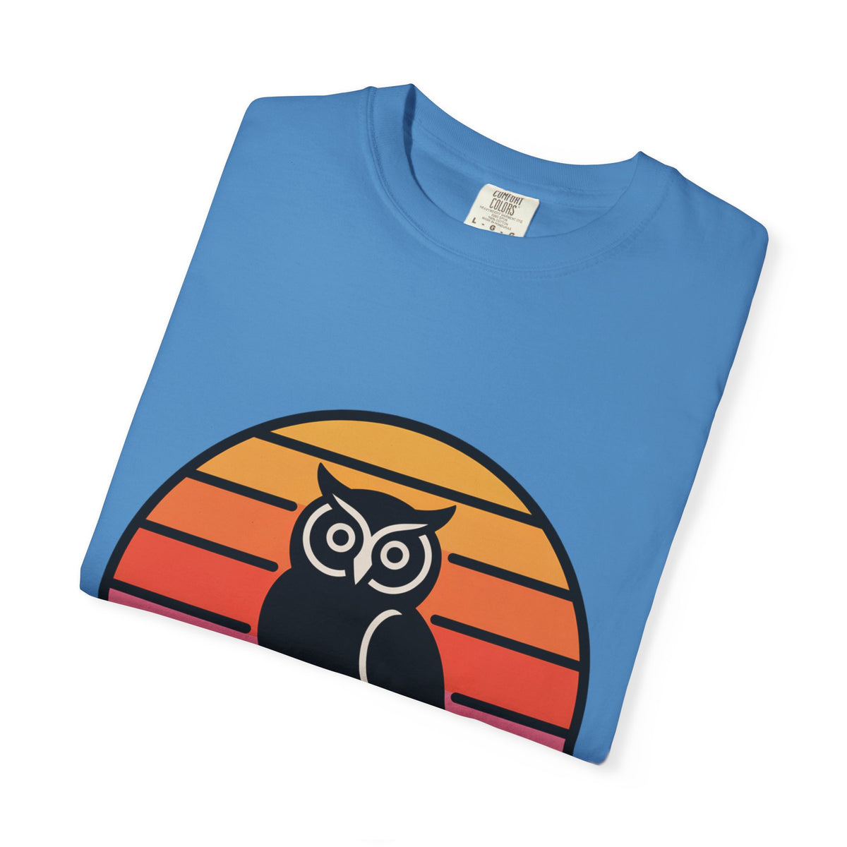 Retro Sunset Owl Badge T-Shirt