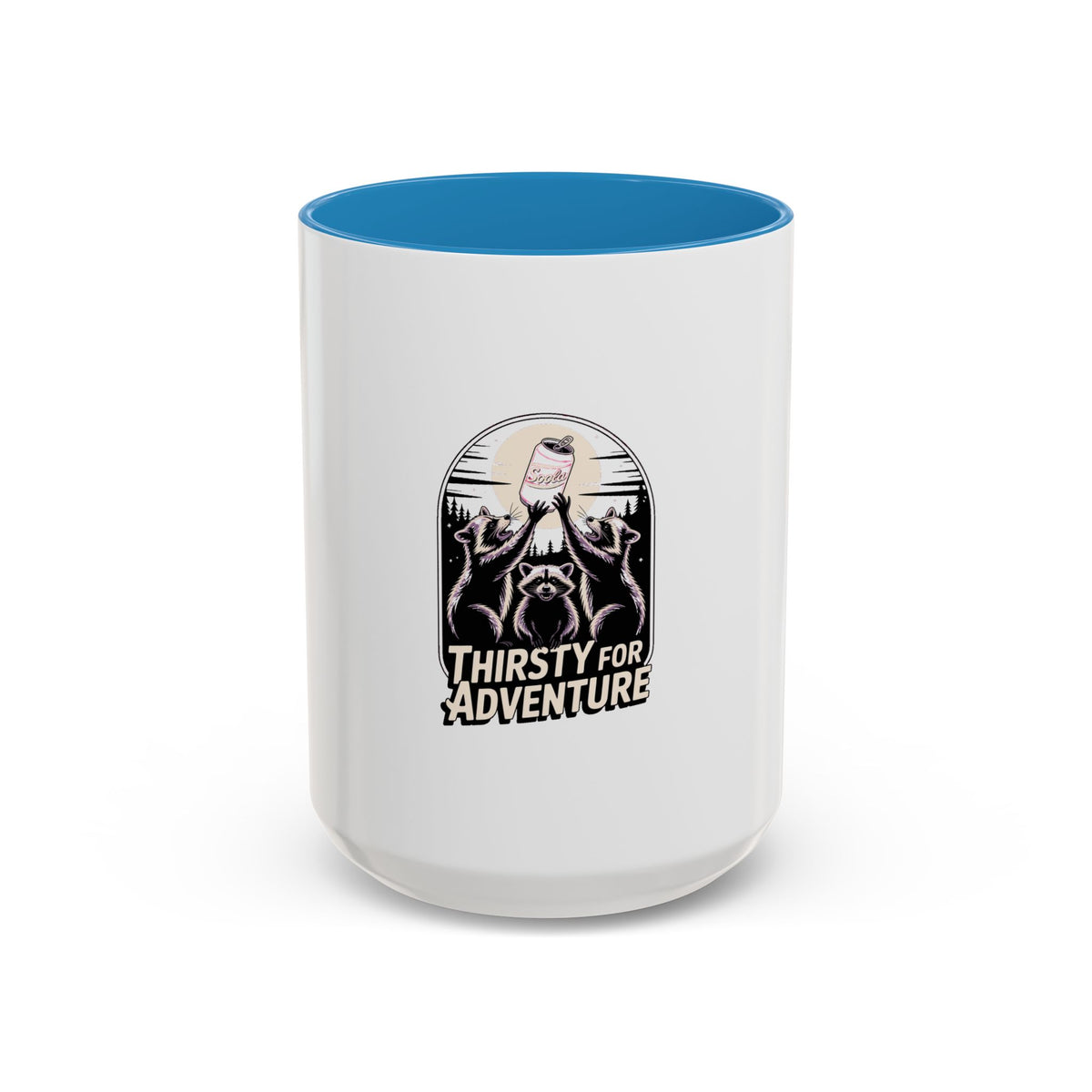 Thirsty For Adventure Raccoons Mug, Funny Vintage Poster Mug, Retro Raccoon Coffee Cup, Camping Adventure Gift Mug