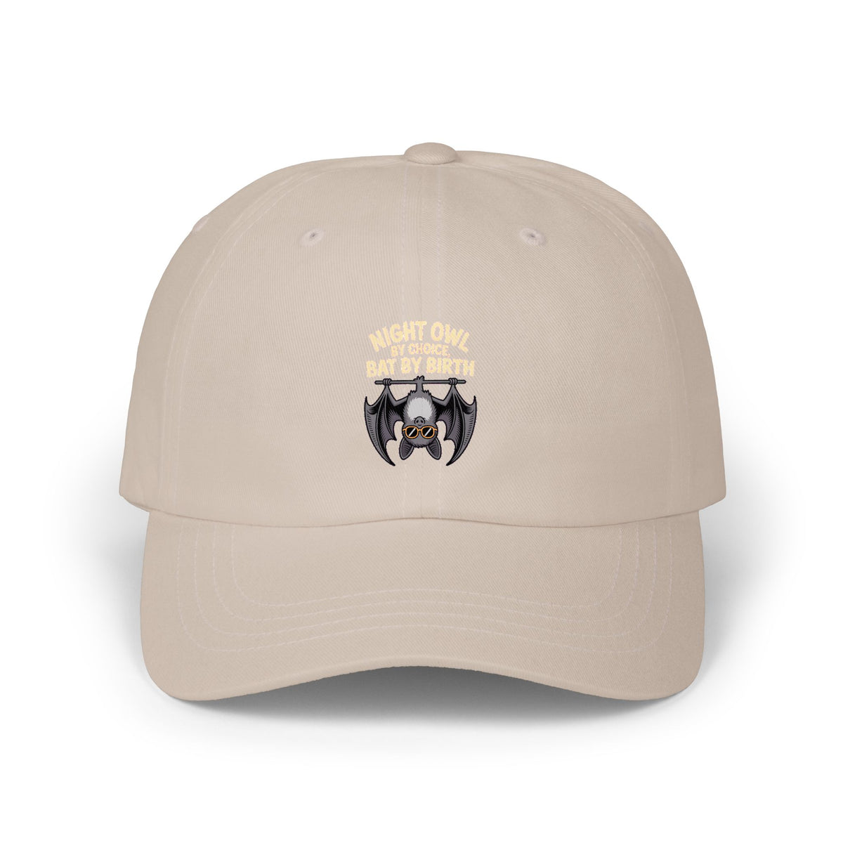 Night Owl By Choice Bat Dad Hat, Funny Bat Embroidered Cap, Cute Bat Lover Gift, Halloween Dad Cap, Sunglasses Bat Baseball Hat
