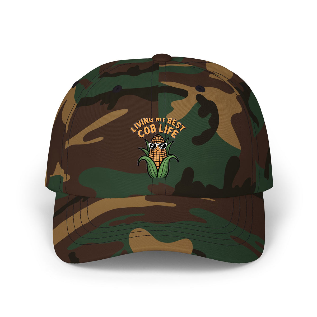 Funny Corn Dad Hat, Living My Best Cob Life Cap, Cute Sunglasses Corn Embroidered Hat, Vegetable Pun Gift, Summer BBQ Hat