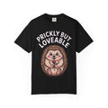 Prickly But Loveable Hedgehog Shirt, Cute Cartoon Hedgehog T-Shirt, Funny Animal Lover Gift, Flower Hedgehog Tee