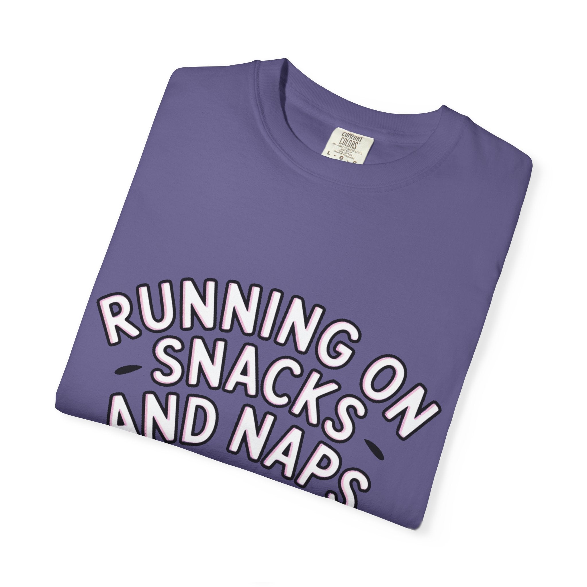 Funny Pug Shirt, Running On Snacks And Naps T-Shirt, Cute Pug Lover Gift, Napping Dog Tee, Lazy Dog Graphic Shirt