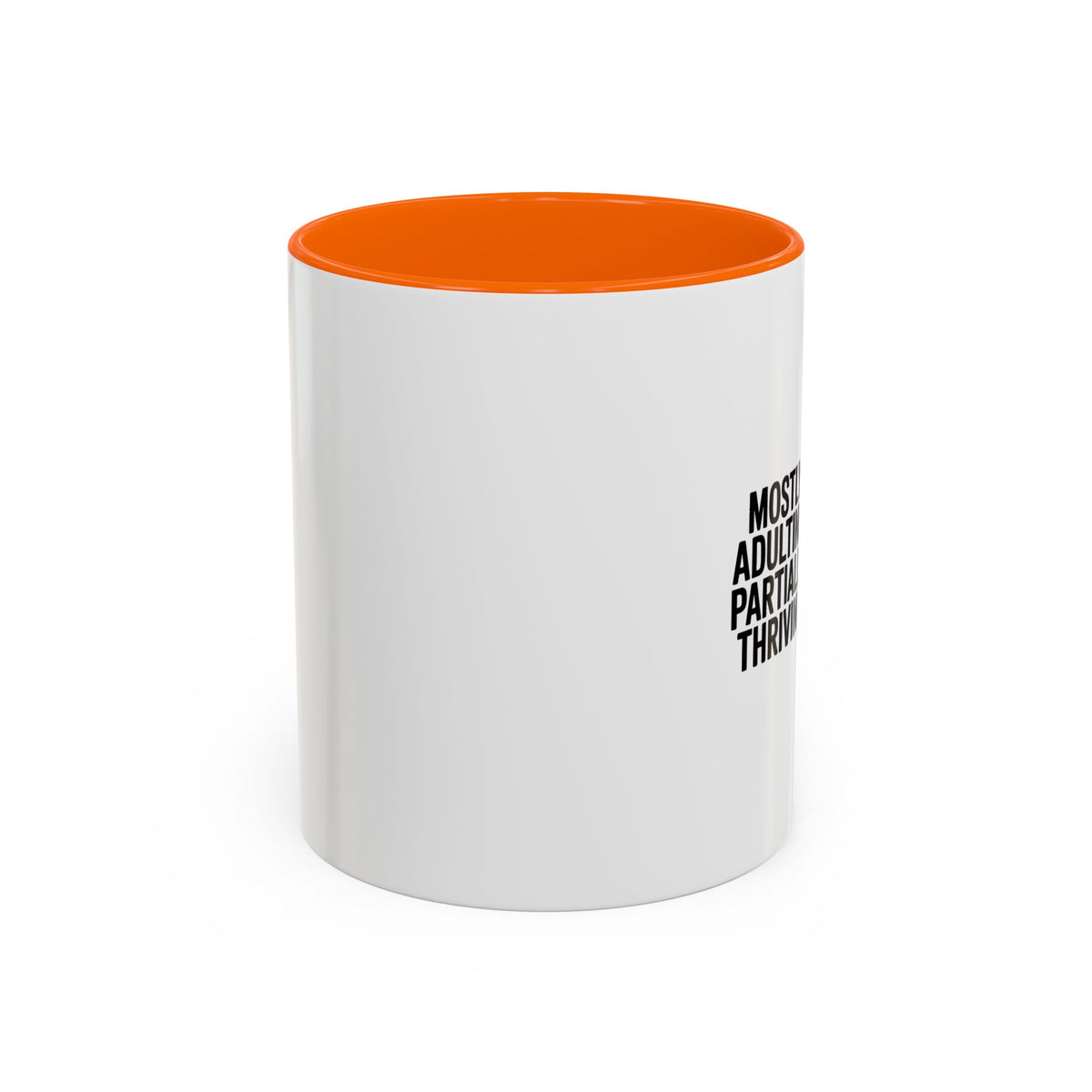 Mostly Adulting Partially Thriving Mug, Funny Sarcastic Coffee Cup, Adulting Gift, Minimalist Typography Mug, Coworker Gift