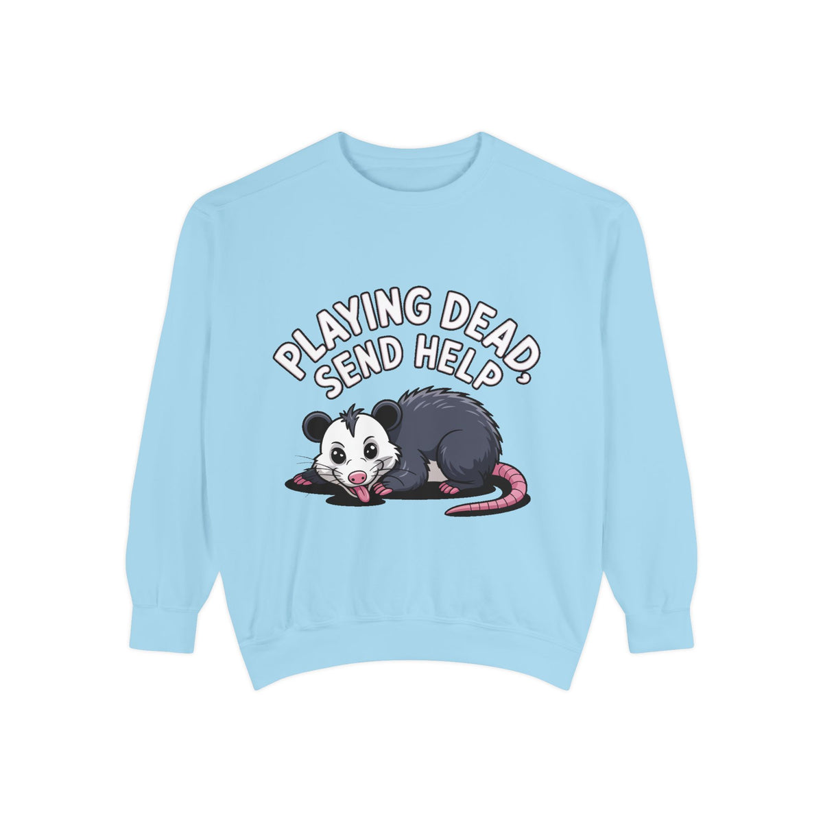 Funny Opossum Sweatshirt, Playing Dead Send Help Crewneck, Cute Possum Lover Gift, Funny Animal Sweatshirt for Introverts