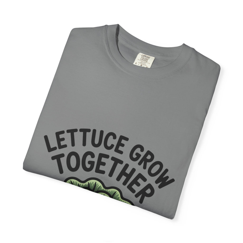 Lettuce Grow Together Shirt, Funny Vegetable Pun T-Shirt, Cute Cartoon Lettuce Tee, Gardener Gift, Plant Lover Shirt