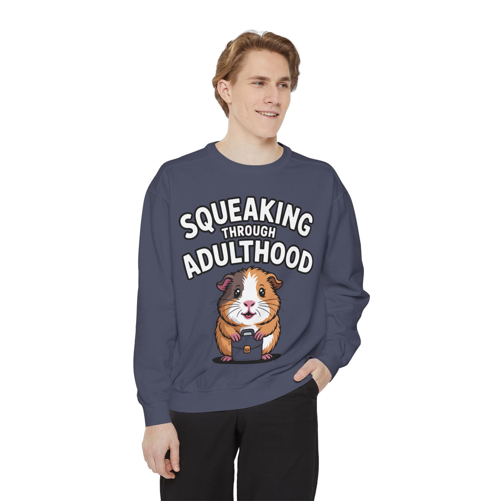 Guinea Pig Squeaking Through Adulthood Sweatshirt, Funny Guinea Pig Crewneck, Cute Adulting Sweatshirt, Guinea Pig Lover Gift