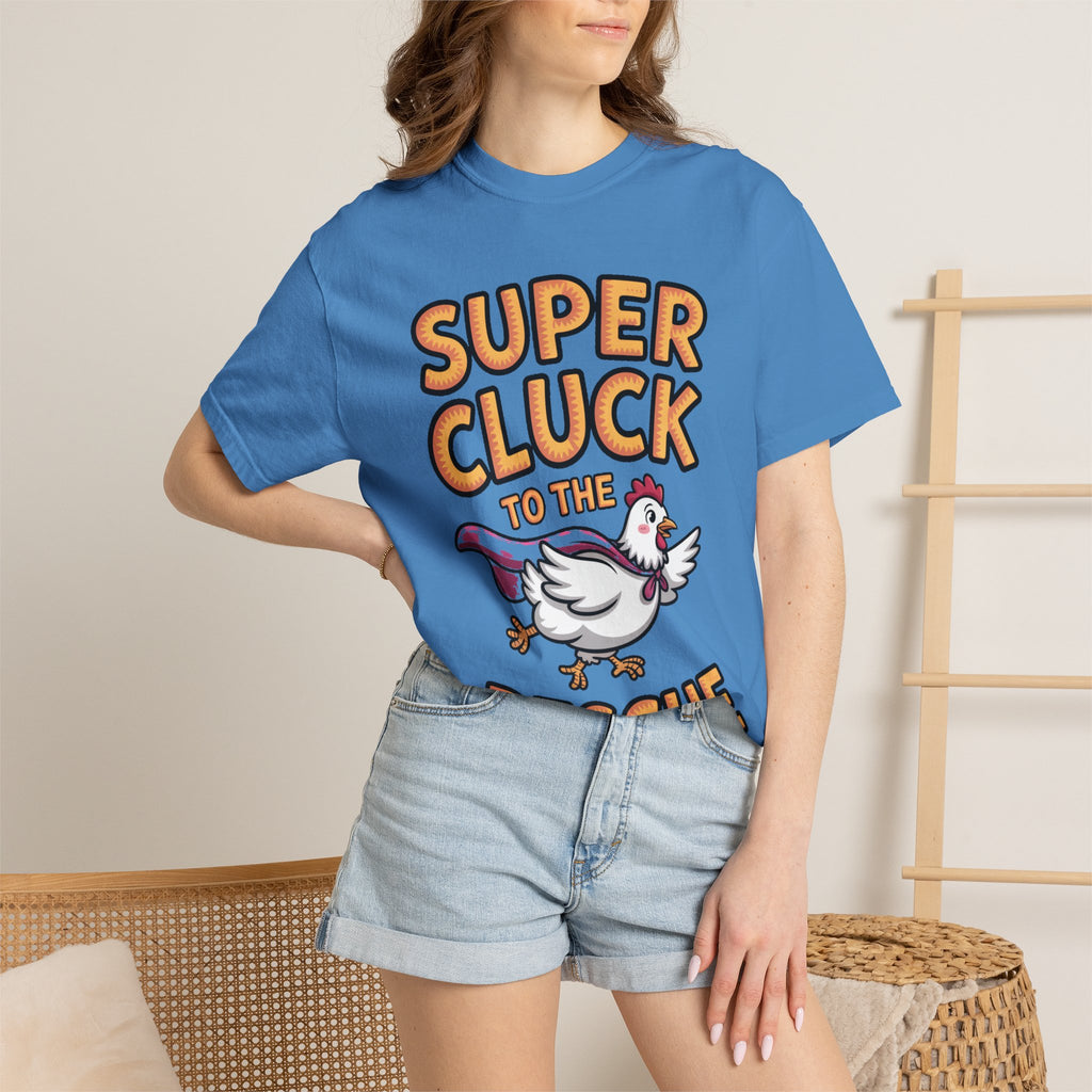 Funny Chicken Superhero Shirt, Super Cluck To The Rescue T-Shirt, Cute Cartoon Chicken Tee, Farm Animal Lover Gift