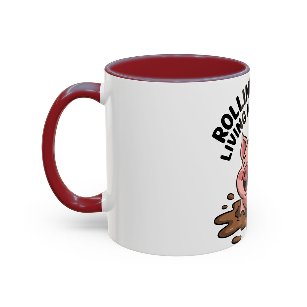 Living My Best Life Pig Mug, Funny Pig Coffee Mug, Rolling In Mud Cute Pig Gift, Farm Animal Lover Mug, Cute Pig Lover Present