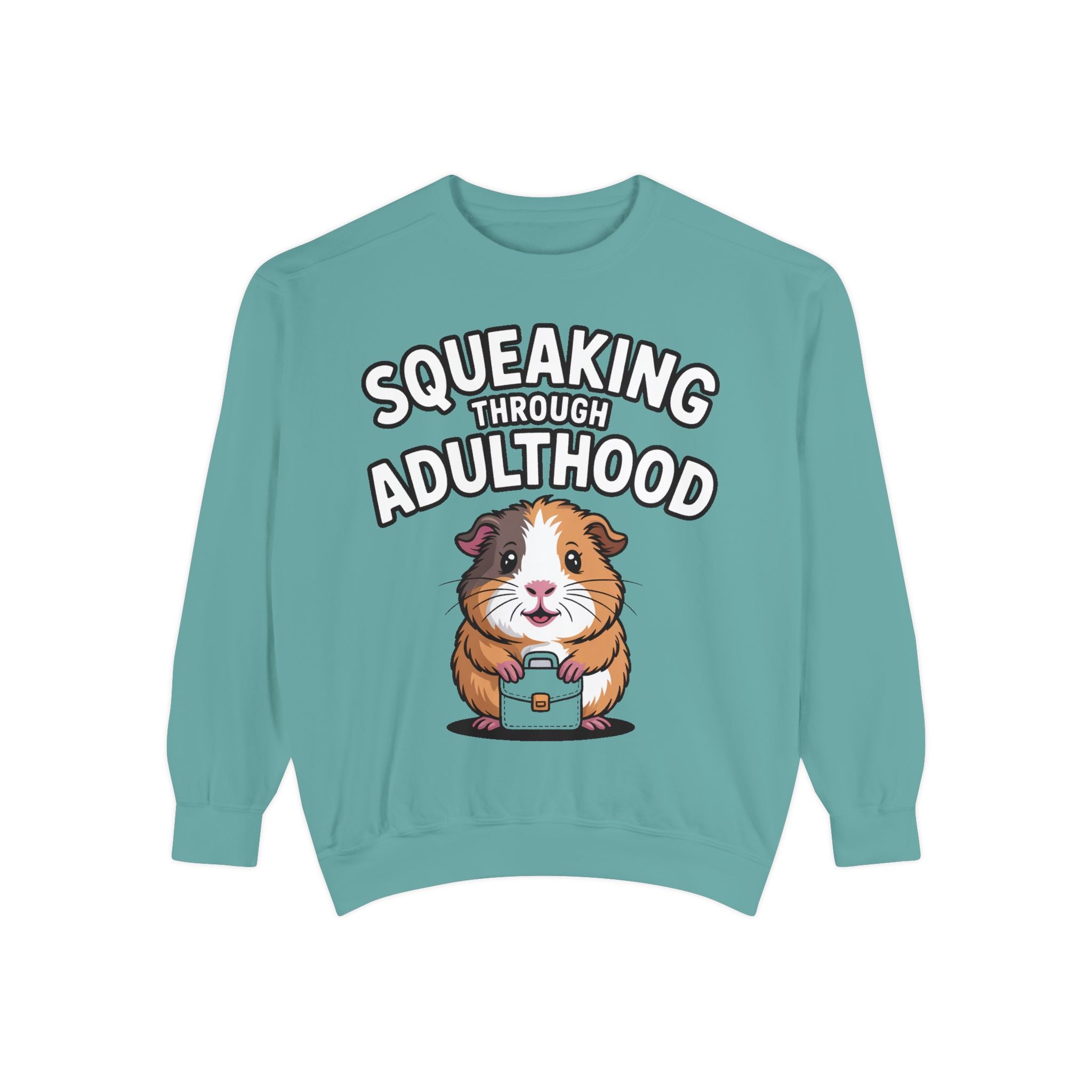 Guinea Pig Squeaking Through Adulthood Sweatshirt, Funny Guinea Pig Crewneck, Cute Adulting Sweatshirt, Guinea Pig Lover Gift