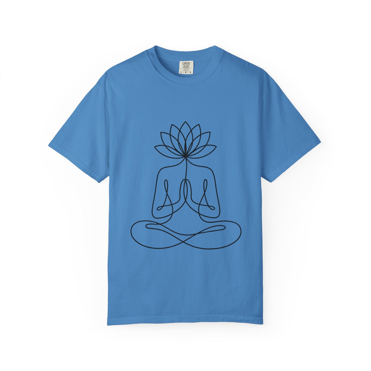 Lotus Flower Line Art Shirt, Minimalist Yoga T-Shirt, Breathe Meditation Tee, Continuous Line Lotus Tattoo Style Gift