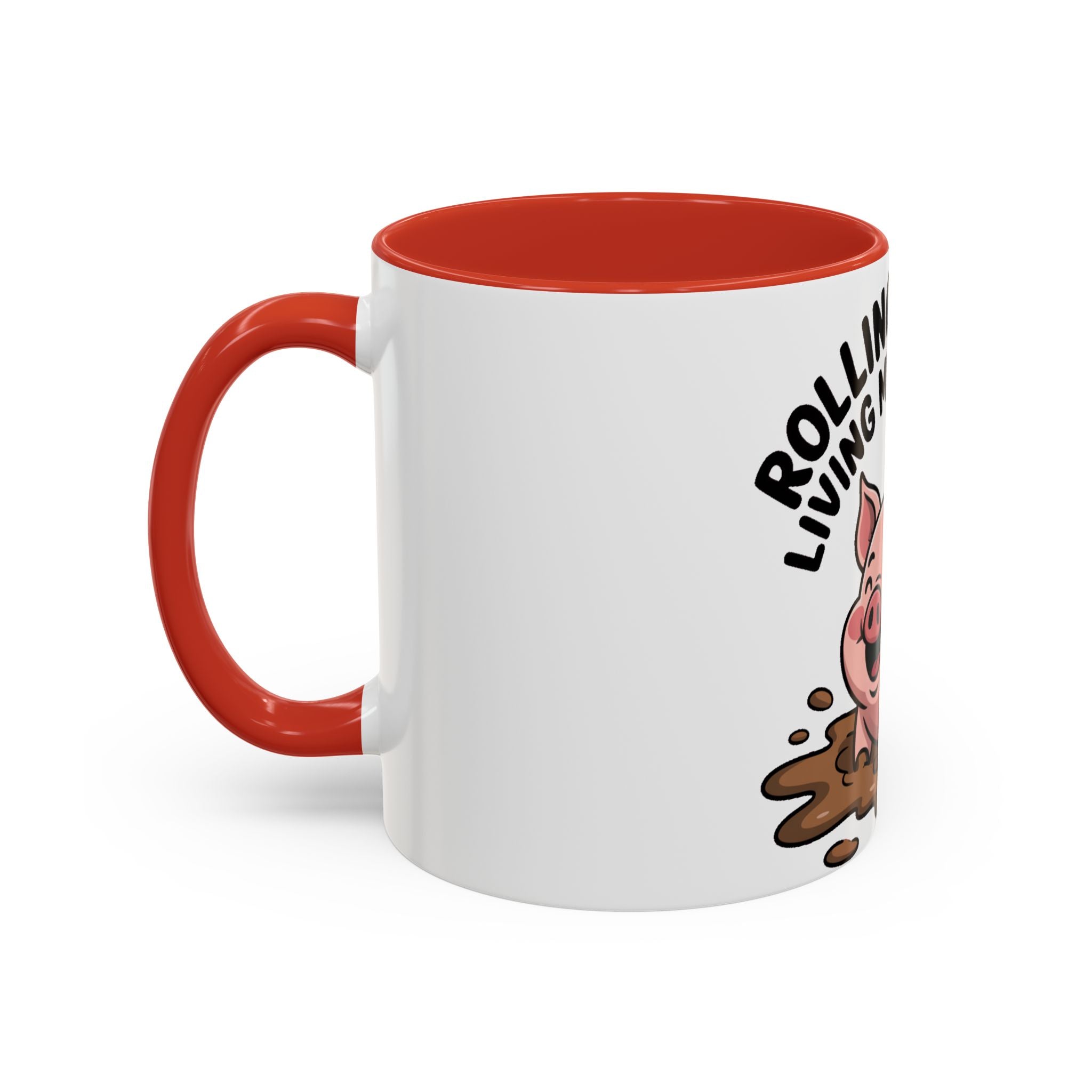 Living My Best Life Pig Mug, Funny Pig Coffee Mug, Rolling In Mud Cute Pig Gift, Farm Animal Lover Mug, Cute Pig Lover Present
