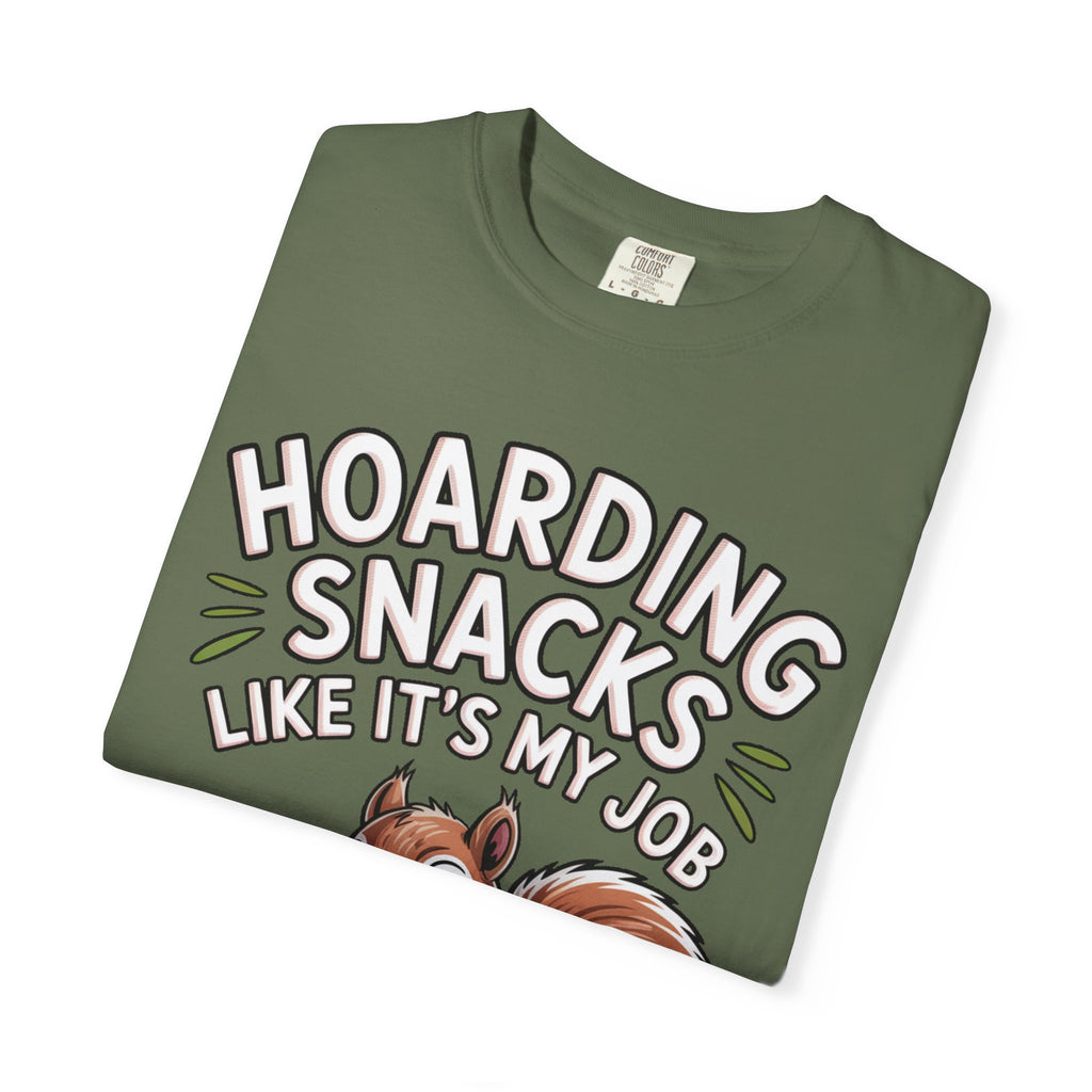 Funny Squirrel Shirt, Hoarding Snacks Like It's My Job T-Shirt, Cute Acorn Squirrel Gift, Snack Lover Tee