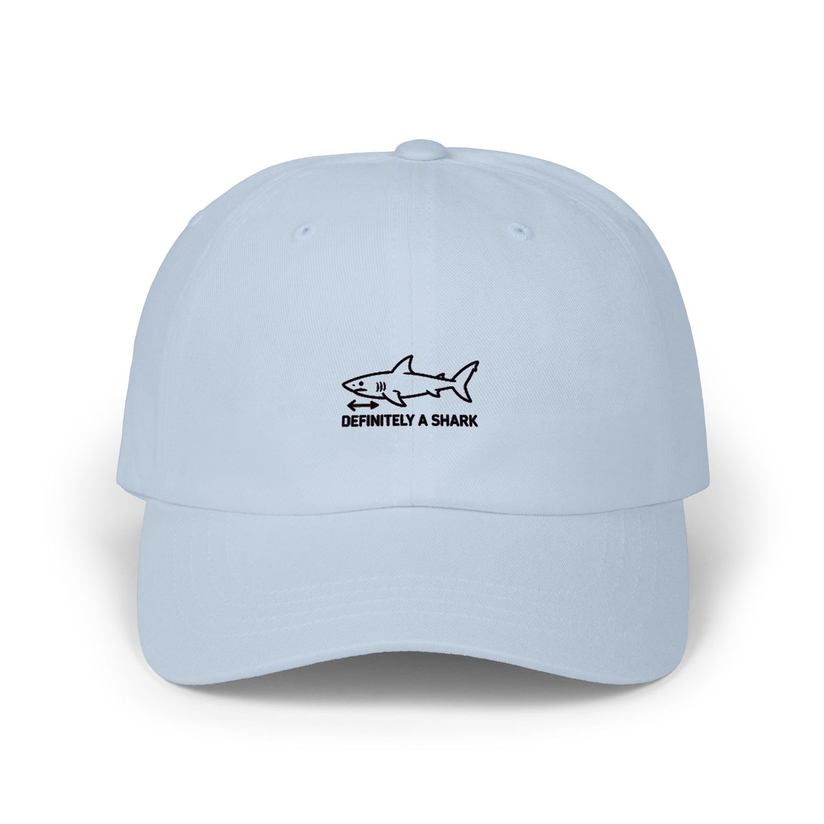Definitely A Shark Diagram Dad Hat, Funny Deadpan Meme Cap, Sarcastic Shark Lover Gift, Embroidered Unstructured Baseball Cap