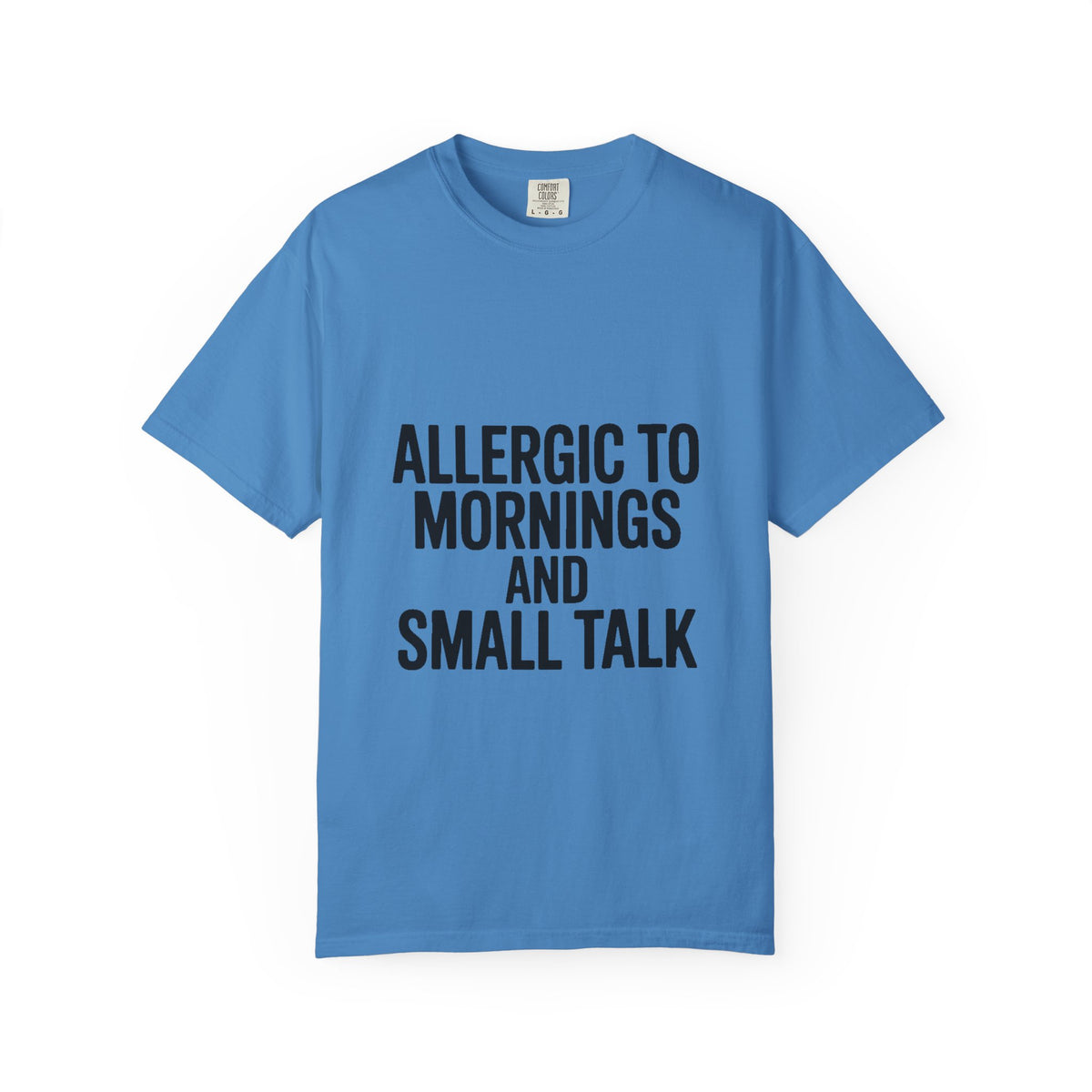 Allergic To Mornings And Small Talk Shirt, Funny Sarcastic T-Shirt, Introvert Gift, Bold Typography Tee for Coffee Lovers