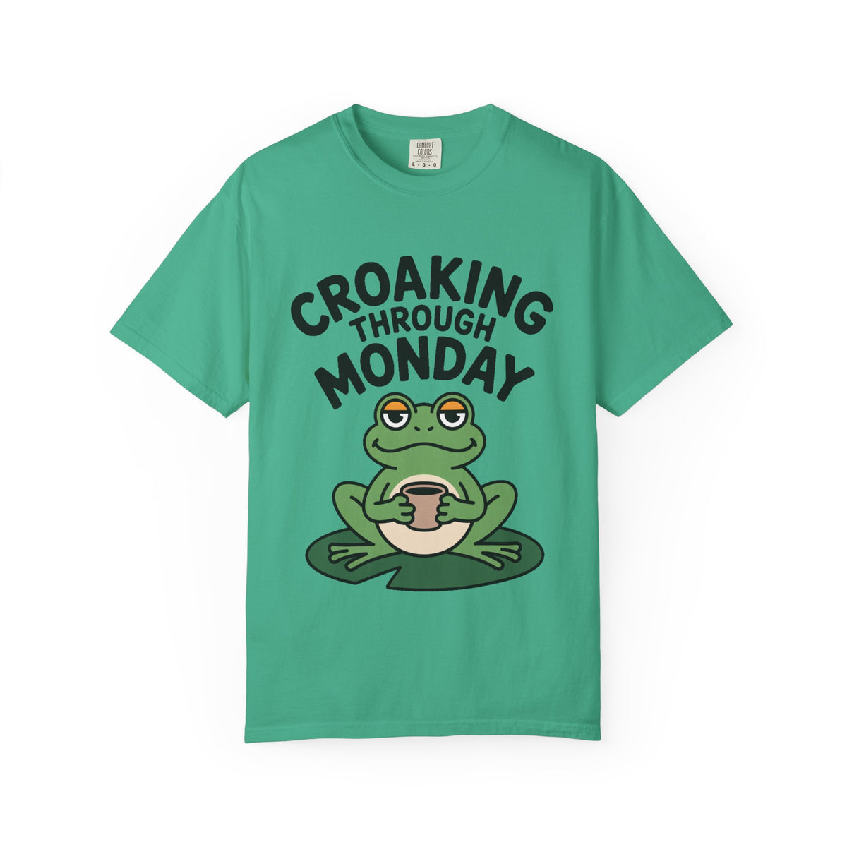 Croaking Through Monday Shirt, Funny Frog Coffee T-Shirt, Cute Frog Lover Gift, Monday Mood Tee, Sarcastic Frog Shirt
