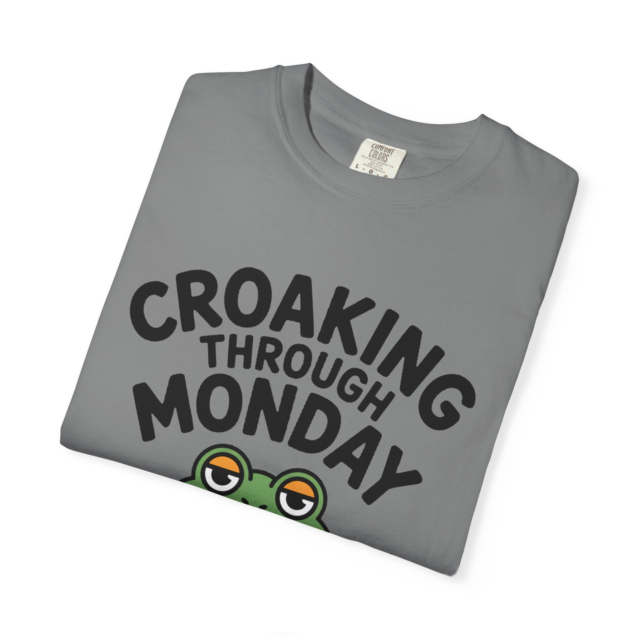 Croaking Through Monday Shirt, Funny Frog Coffee T-Shirt, Cute Frog Lover Gift, Monday Mood Tee, Sarcastic Frog Shirt