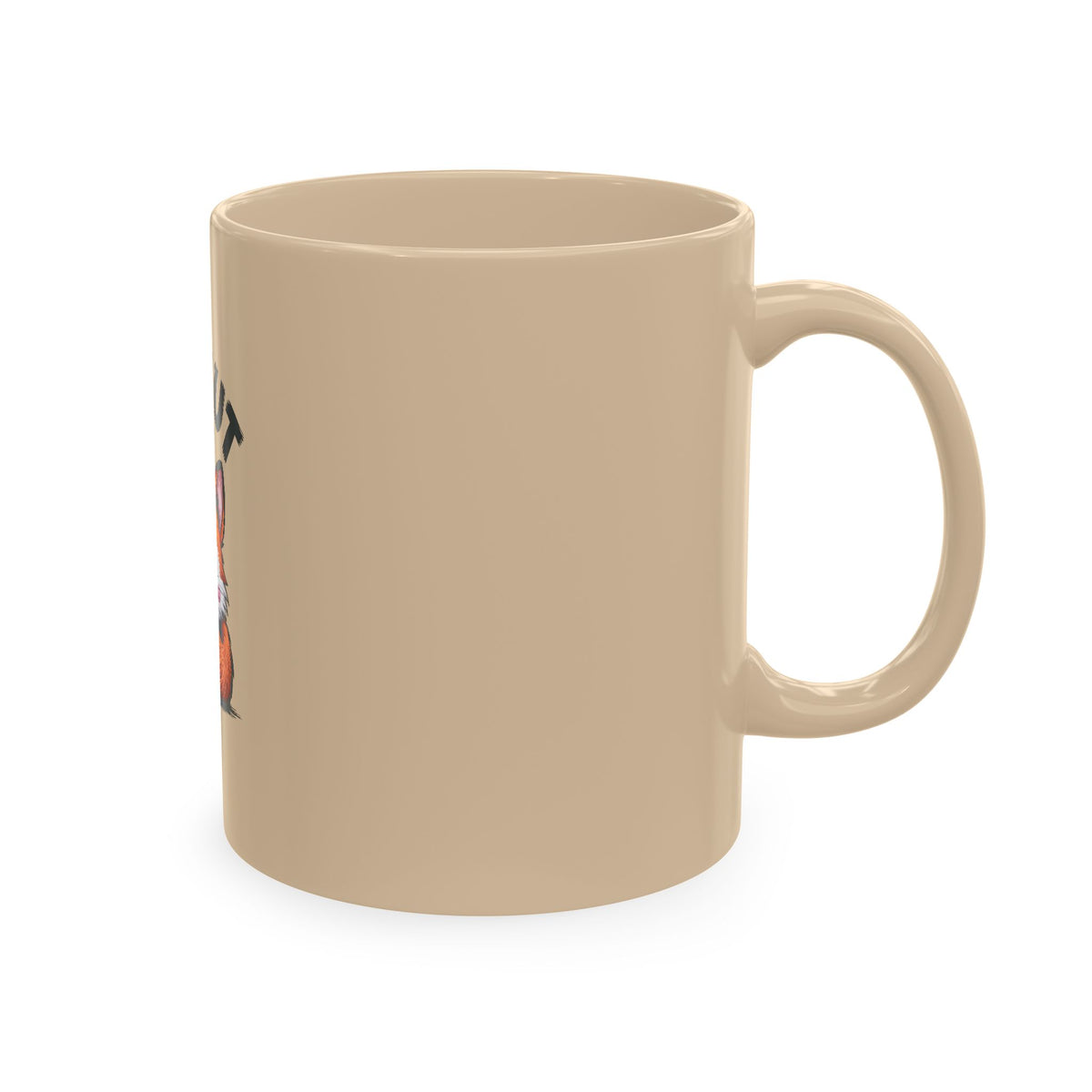 Sly But Shy Fox Mug, Cute Cartoon Fox Coffee Mug, Funny Fox Lover Gift, Shy Fox Peeking Behind Tail Ceramic Mug