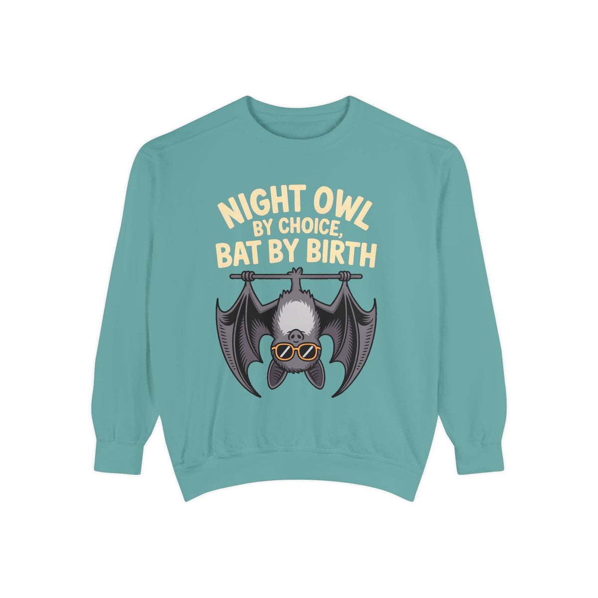 Night Owl By Choice Bat Sweatshirt, Funny Bat Lover Crewneck, Cute Halloween Sweatshirt, Embroidered Patch Style Bat Shirt Gift