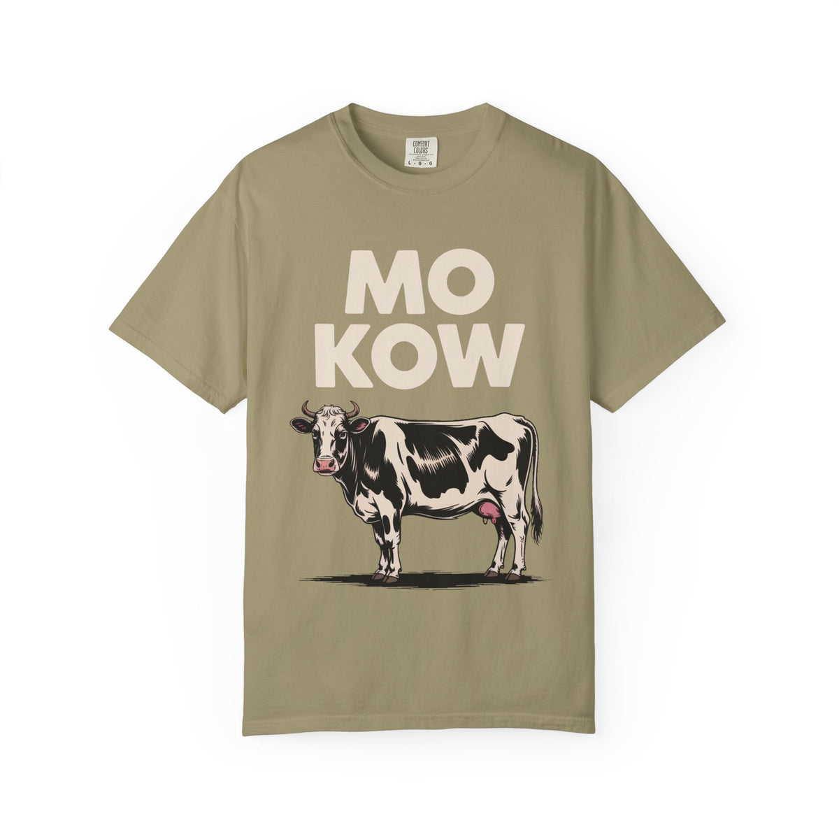 Mo Kow Funny Cow Shirt, Absurd Meme T-Shirt, Deadpan Farm Animal Tee, Weird Cow Lover Gift, Funny Misspelled Label Shirt