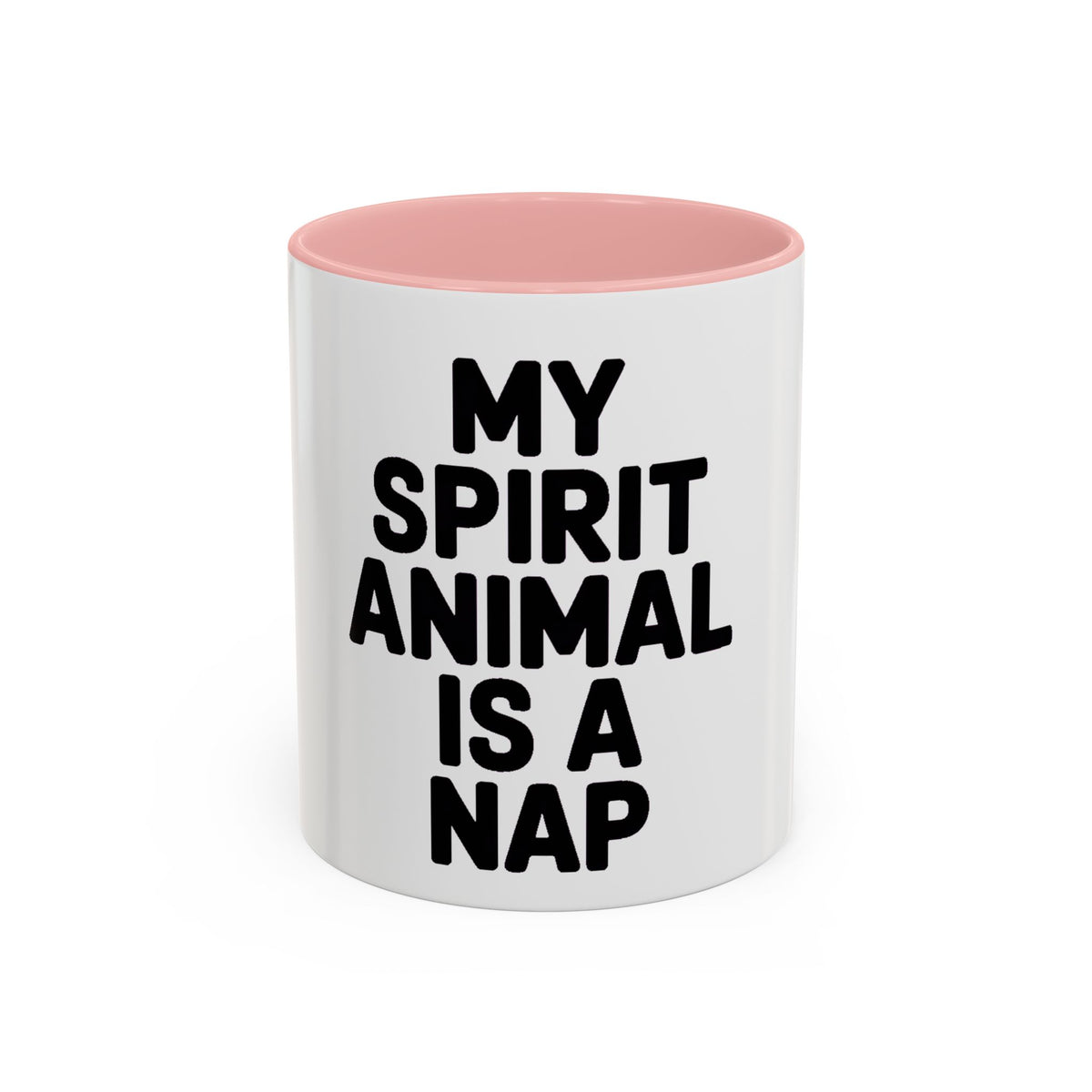 My Spirit Animal Is A Nap Mug, Funny Nap Lover Coffee Cup, Lazy Day Sarcastic Gift, Bold Typography Accent Mug for Coffee or Tea