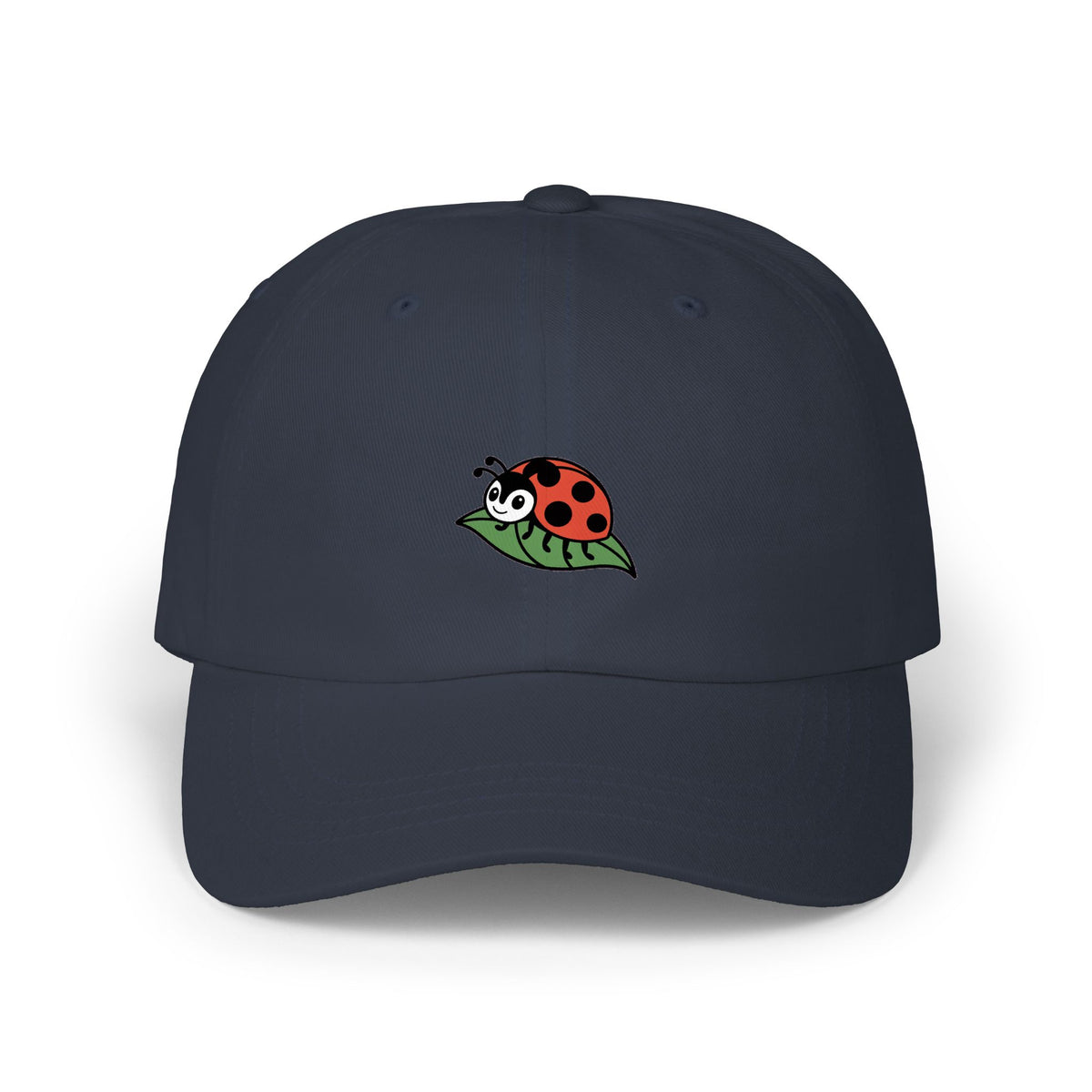 Ladybug Dad Hat, Cute Embroidered Ladybug On Leaf Cap, Nature Lover Gift, Garden Insect Hat, Unstructured Baseball Cap For Women