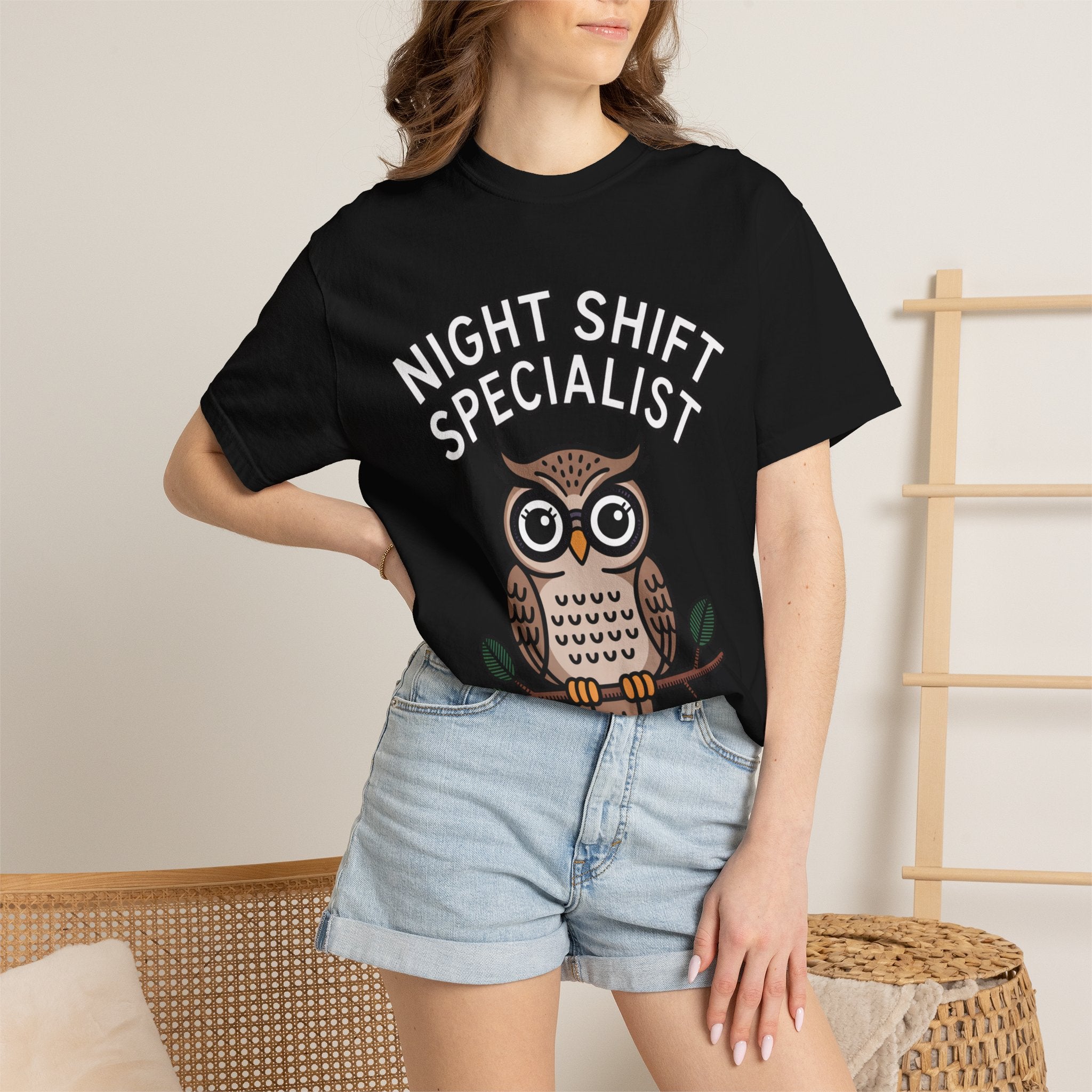 Night Shift Owl Shirt, Funny Night Shift Specialist T-Shirt, Cute Owl With Glasses Tee, Nurse Gift, Night Owl Lover Gift