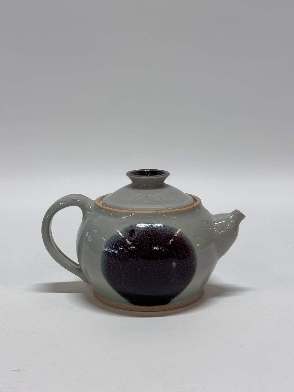 Handmade Ceramic Teapot, Small Stoneware Tea Pot with Lid, White Amber Drip Glaze Pottery, Rustic Farmhouse Kitchen Decor, Gift for Tea Lover