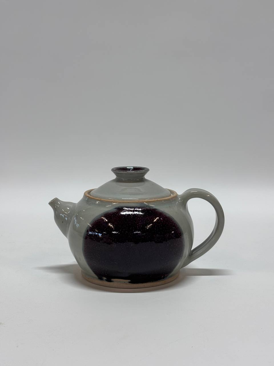 Handmade Ceramic Teapot, Small Stoneware Tea Pot with Lid, White Amber Drip Glaze Pottery, Rustic Farmhouse Kitchen Decor, Gift for Tea Lover