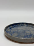 Handmade Ceramic Plate – Grey & Blue Crackle Glaze Stoneware Small Plate